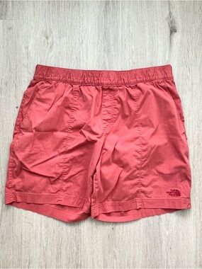 The North Face Shorts Mens L Coral Embroidered Drawstring Pockets Hike Gym 7 in